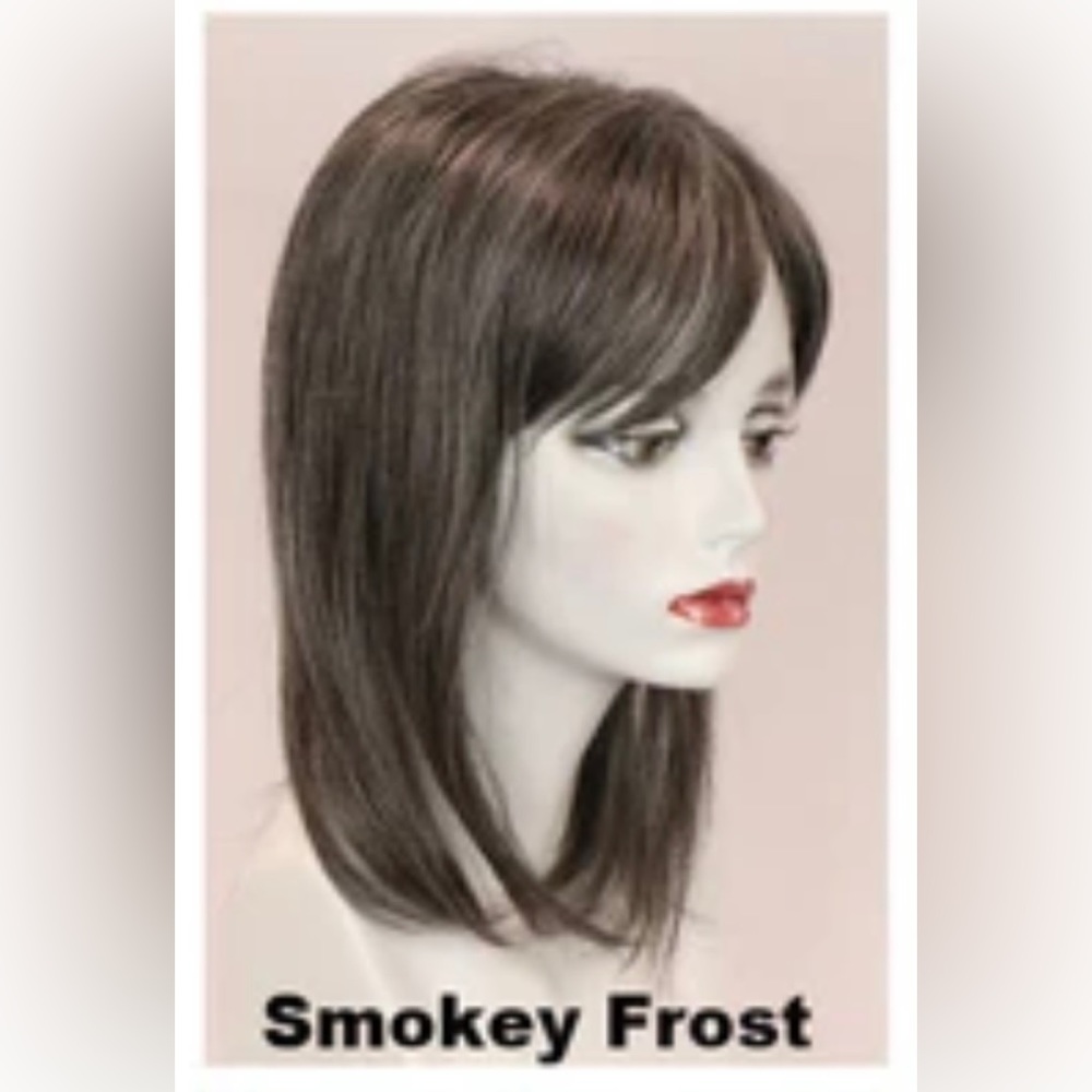 Taylor top piece wig topper Godiva’s Secret Smokey Frost New